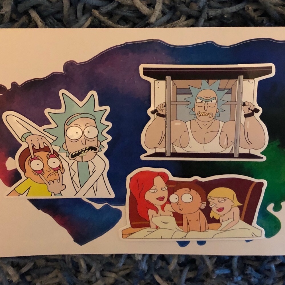 Rick and Morty Stickers 3 each new
